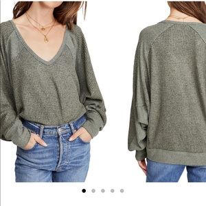 Free people Santa Clara thermal top army sage